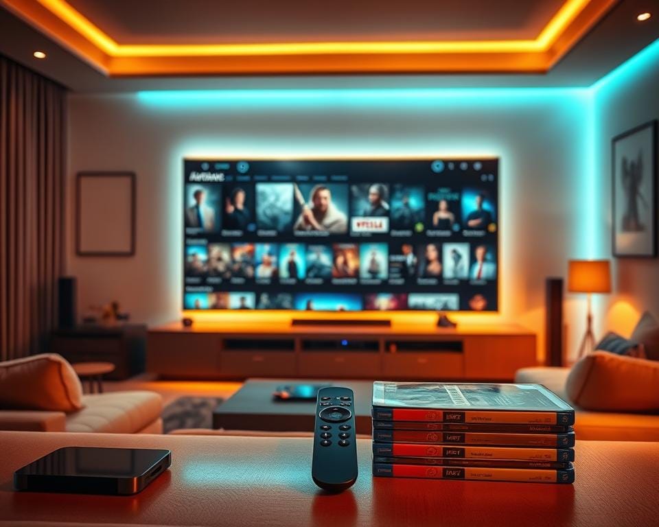 A pristine home cinema setup, with a massive 4K OLED display taking center stage. The room is bathed in warm, inviting lighting, creating a cozy and immersive atmosphere. On the display, a diverse array of premium content is showcased, from the latest blockbuster movies to acclaimed TV series, all available at the viewer's fingertips. The scene exudes a sense of luxury and exclusivity, hinting at the high-quality entertainment experience awaiting the discerning viewer. In the foreground, a sleek remote control and a stack of Blu-ray discs suggest the breadth of content options. The overall composition conveys the notion of a premium, curated entertainment hub, tailored to the sophisticated tastes of the modern viewer. A pristine home cinema setup, with a massive 4K OLED display taking center stage. The room is bathed in warm, inviting lighting, creating a cozy and immersive atmosphere. On the display, a diverse array of premium content is showcased, from the latest blockbuster movies to acclaimed TV series, all available at the viewer's fingertips. The scene exudes a sense of luxury and exclusivity, hinting at the high-quality entertainment experience awaiting the discerning viewer. In the foreground, a sleek remote control and a stack of Blu-ray discs suggest the breadth of content options. The overall composition conveys the notion of a premium, curated entertainment hub, tailored to the sophisticated tastes of the modern viewer.