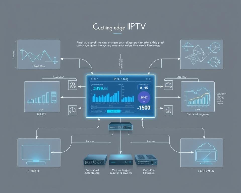 Sophisticated technical schematic depicting the key visual quality characteristics of a cutting-edge IPTV system. Meticulously rendered in a sleek, minimalist style with a focus on clean lines, precise diagrams, and data visualizations. The scene features a central control panel or dashboard displaying real-time stats on bitrate, resolution, latency, and other crucial performance metrics. Surrounding this are neatly organized infographics showcasing the network infrastructure, encoding processes, and hardware specifications. The overall aesthetic conveys a sense of technological prowess, scientific rigor, and visual clarity to effectively communicate the technical excellence of the IPTV service. Sophisticated technical schematic depicting the key visual quality characteristics of a cutting-edge IPTV system. Meticulously rendered in a sleek, minimalist style with a focus on clean lines, precise diagrams, and data visualizations. The scene features a central control panel or dashboard displaying real-time stats on bitrate, resolution, latency, and other crucial performance metrics. Surrounding this are neatly organized infographics showcasing the network infrastructure, encoding processes, and hardware specifications. The overall aesthetic conveys a sense of technological prowess, scientific rigor, and visual clarity to effectively communicate the technical excellence of the IPTV service.