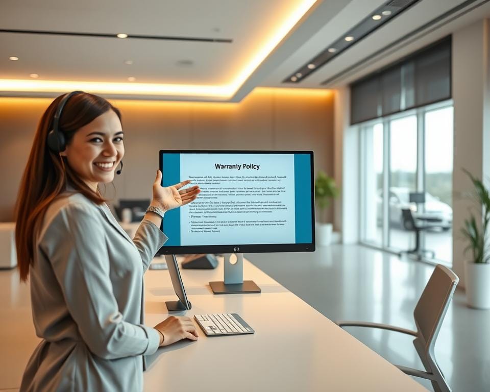 A modern, sleek customer service desk with a warm and inviting atmosphere. In the foreground, a friendly customer service representative gestures towards a computer monitor displaying a warranty policy. The middle ground features a well-organized workspace with ergonomic furniture and subtle branding elements. The background showcases a minimalist, light-filled office space with large windows, creating a sense of openness and professionalism. Soft, diffused lighting and a neutral color palette convey a sense of trustworthiness and reliability. The overall impression is one of a premium, high-quality IPTV service provider dedicated to supporting its clients. A modern, sleek customer service desk with a warm and inviting atmosphere. In the foreground, a friendly customer service representative gestures towards a computer monitor displaying a warranty policy. The middle ground features a well-organized workspace with ergonomic furniture and subtle branding elements. The background showcases a minimalist, light-filled office space with large windows, creating a sense of openness and professionalism. Soft, diffused lighting and a neutral color palette convey a sense of trustworthiness and reliability. The overall impression is one of a premium, high-quality IPTV service provider dedicated to supporting its clients.