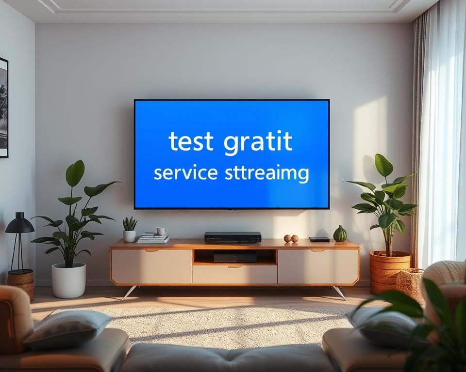 A serene living room setting, featuring a large flat-screen TV prominently displayed on a modern entertainment center. The TV screen displays the text "test gratuit service streaming" in a clean, elegant font. Soft, diffused lighting creates a cozy, inviting atmosphere, with gentle shadows and highlights accentuating the TV's sleek design. The room is adorned with lush indoor plants, plush furniture, and warm, earthy tones that evoke a sense of comfort and relaxation. The overall scene conveys a welcoming and inviting experience, perfectly suited for the "Essayez Notre Service Gratuitement" section of the article. A serene living room setting, featuring a large flat-screen TV prominently displayed on a modern entertainment center. The TV screen displays the text "test gratuit service streaming" in a clean, elegant font. Soft, diffused lighting creates a cozy, inviting atmosphere, with gentle shadows and highlights accentuating the TV's sleek design. The room is adorned with lush indoor plants, plush furniture, and warm, earthy tones that evoke a sense of comfort and relaxation. The overall scene conveys a welcoming and inviting experience, perfectly suited for the "Essayez Notre Service Gratuitement" section of the article.