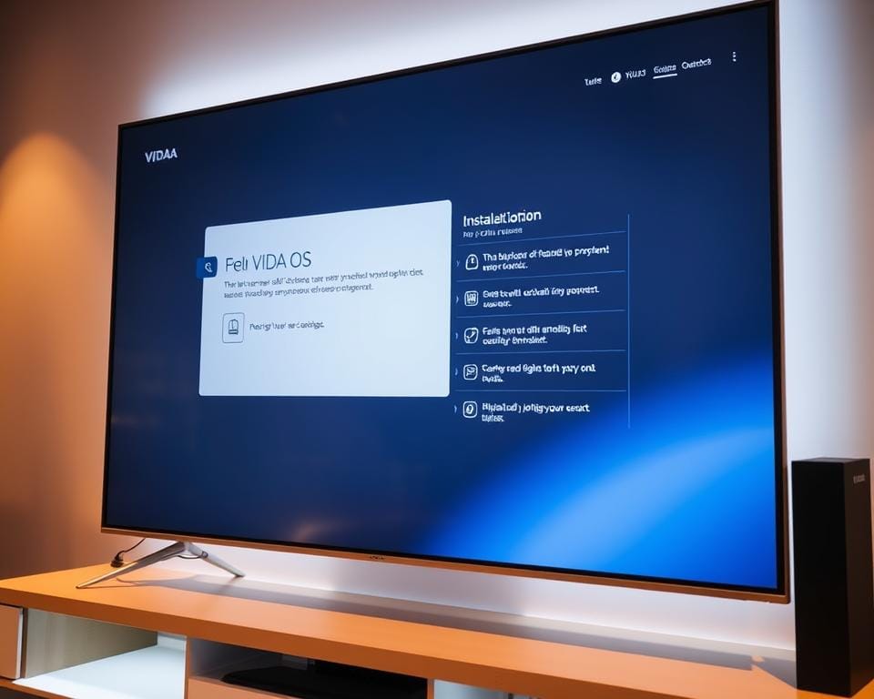 A sleek and modern installation application for the VIDAA OS, prominently displayed on a large, high-definition television screen. The user interface features clean, minimalist design elements, with intuitive navigation controls and a visually striking color scheme of muted greys and vibrant blues. The screen shows a step-by-step guide for the installation process, accompanied by clear, concise instructions and visual cues to ensure a seamless setup experience. The overall scene is bathed in warm, diffused lighting, creating a sense of professionalism and attention to detail, perfectly suited for the smart home integration theme of the article. A sleek and modern installation application for the VIDAA OS, prominently displayed on a large, high-definition television screen. The user interface features clean, minimalist design elements, with intuitive navigation controls and a visually striking color scheme of muted greys and vibrant blues. The screen shows a step-by-step guide for the installation process, accompanied by clear, concise instructions and visual cues to ensure a seamless setup experience. The overall scene is bathed in warm, diffused lighting, creating a sense of professionalism and attention to detail, perfectly suited for the smart home integration theme of the article.